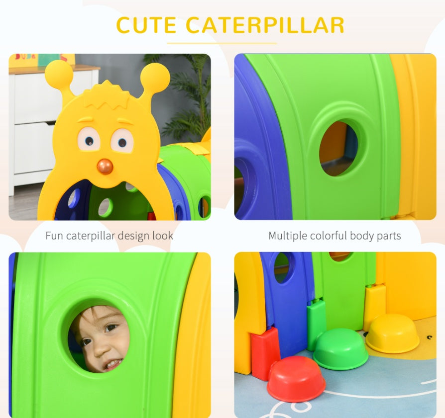 Tunnel Kids Outdoor Play, Multicolor 59 Inches Long, Non-toxic PP, Toddler Toy For 3-6 Years Old