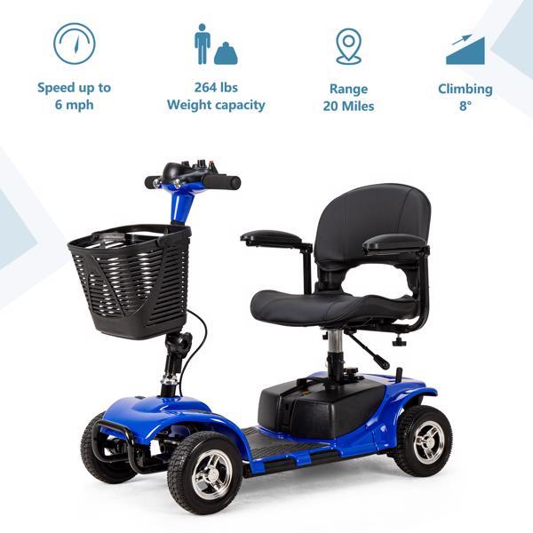 4-Wheel Mobile Scooter With Basket And Extended Battery