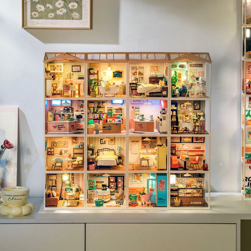 Rolife Warm Dining Room Plastic DIY Miniature House