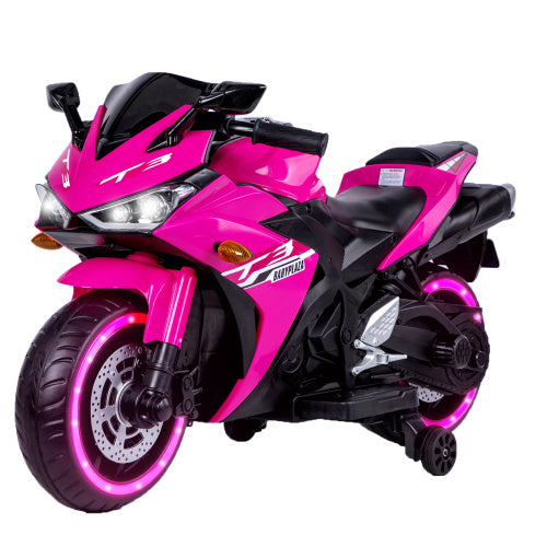 Kids Motorcycle,12V Motorcycle For Kids 3 4 5 6 Years Boys Girls 12v7ah Kids Motorcycle Ride On Toy With Training Wheels Manual Throttle Drive By Hand Lighting Wheels