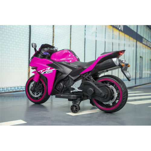 Kids Motorcycle,12V Motorcycle For Kids 3 4 5 6 Years Boys Girls 12v7ah Kids Motorcycle Ride On Toy With Training Wheels Manual Throttle Drive By Hand Lighting Wheels