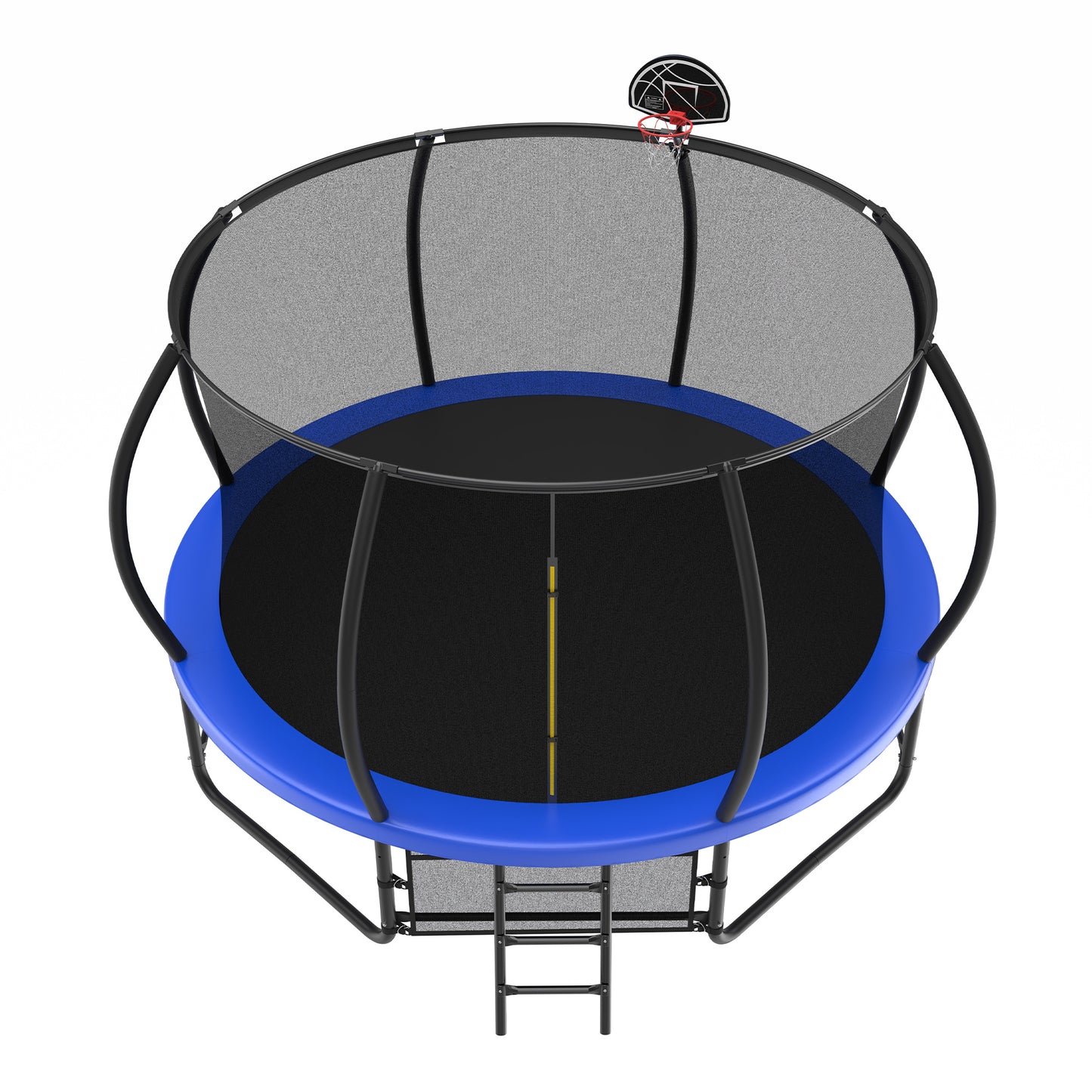 14 Foot Fenced Trampoline - Leisure Trampoline With Ladder And Rust Proof Coating