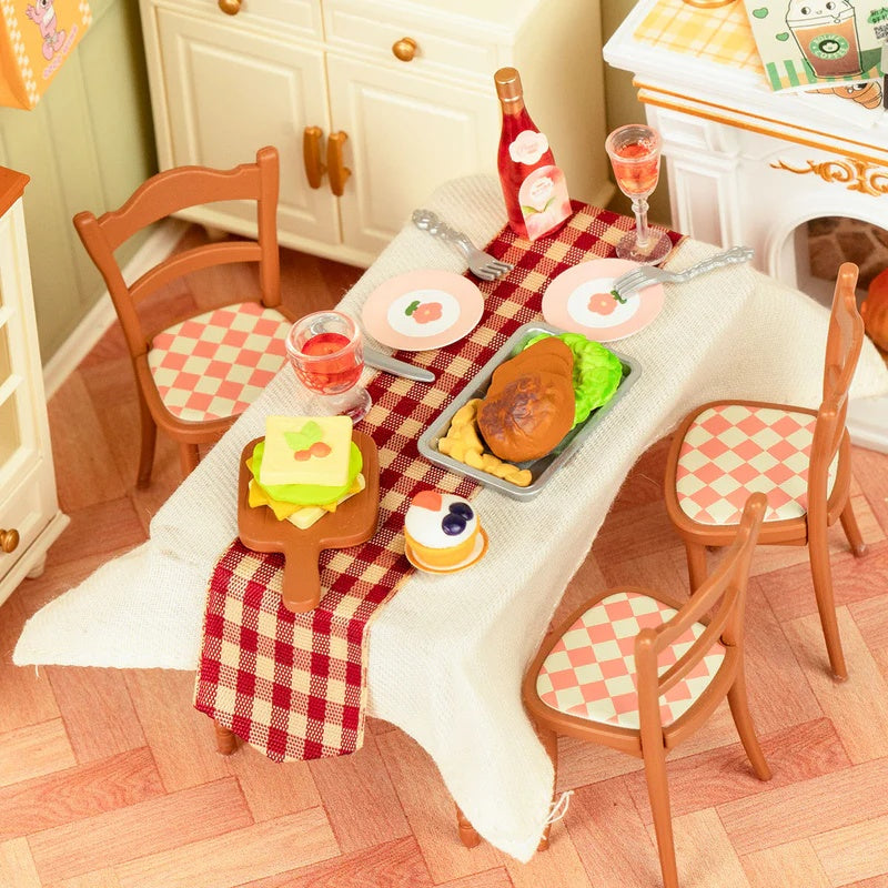 Rolife Warm Dining Room Plastic DIY Miniature House