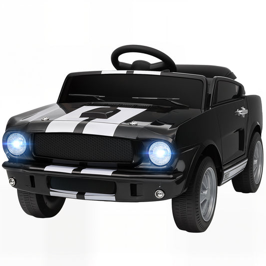 Ride On Car With Remote Control, Adjustable Speed, MP3, Smooth Start, LED Lights, Black
