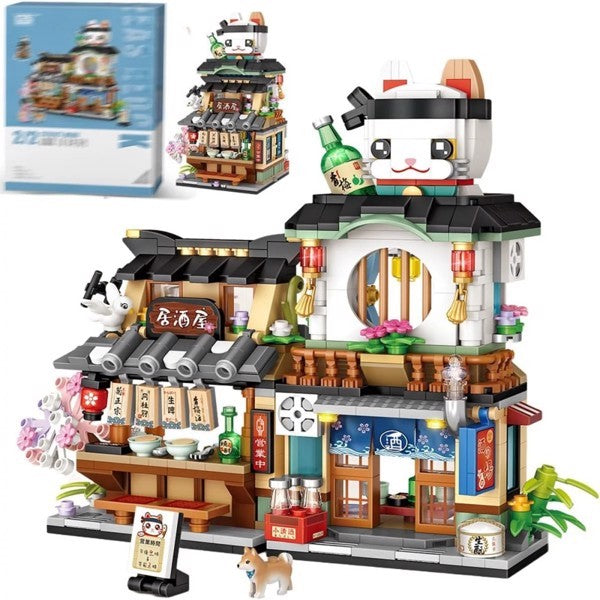 4 PACK BRICK BUILDING KIDS SET, 2969 PCS BUILDING BLOCK SET JAPAN STREET BUILDING PLAYSET GIFTS.