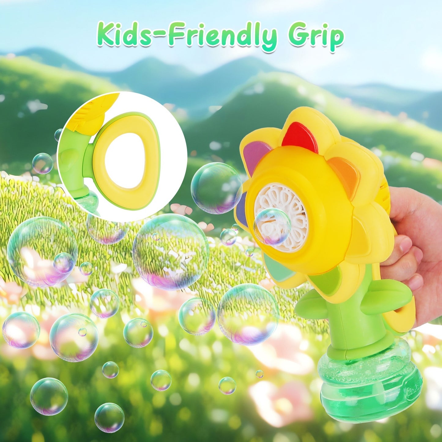 2Pcs Bubble Machines With Lights For Kids Rechargeable Dancing Sunflower Bubble Maker For 4-8Years Old Toddlers Outdoor Summer Play Toy Party Birthday Gift