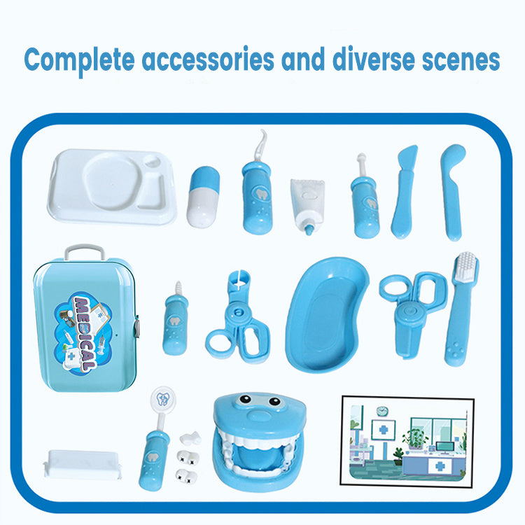 Children's Play Family Doctor Toy Backpack Storage Box