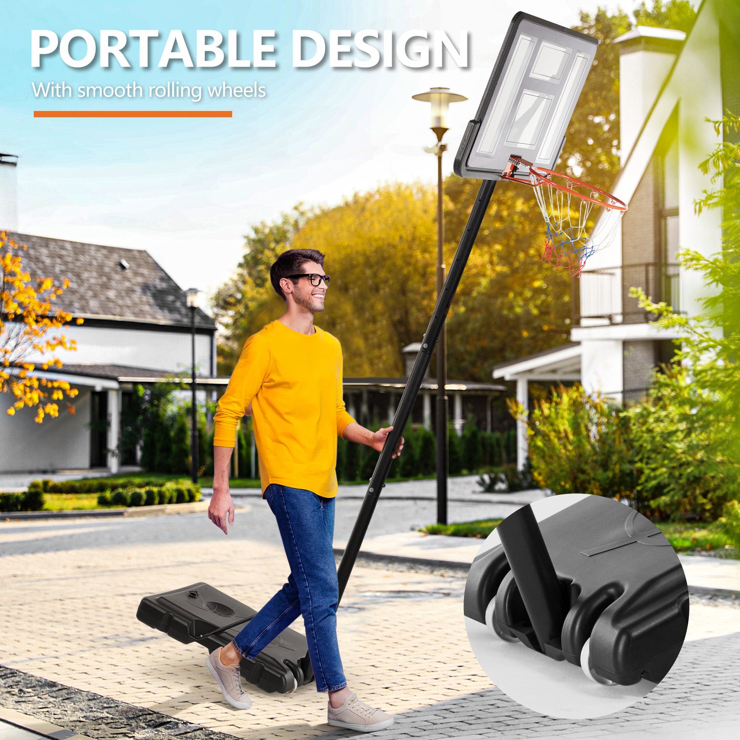 Outdoor Basketball Hoop 4.2-10 Feet Adjustable Height