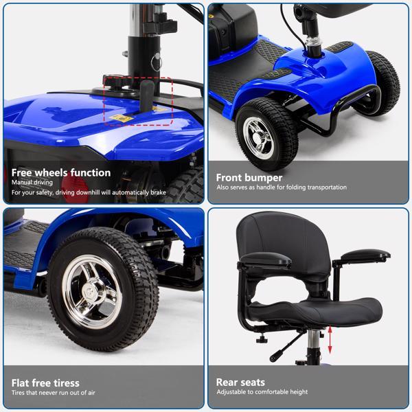 4-Wheel Mobile Scooter With Basket And Extended Battery