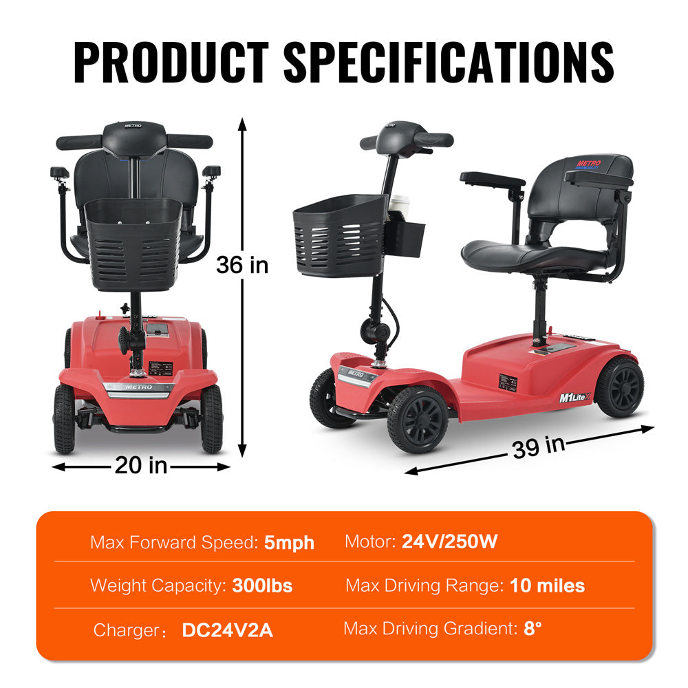 Foldable Seated EScooter W250W Motor  Dual LED Lights